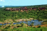 Victoria Falls Safari Lodge with lake