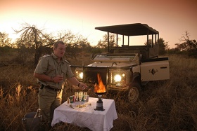 Imbali Safari Lodge sundowners in the African bushveld