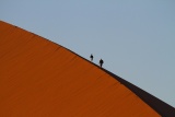 Walking atop Sossusvlei Dunes, Namibia