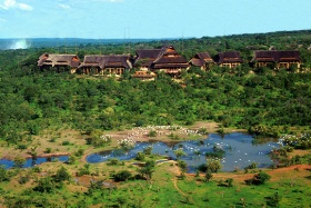 Victoria Falls Safari Lodge with lake